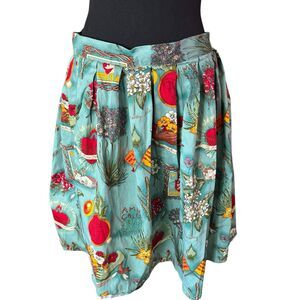 GRACE‎ KARIN Ladies Sea Blue Retro Style VIVA FRIDA Wearable Art Skirt L